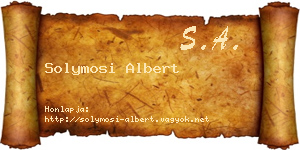Solymosi Albert névjegykártya