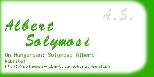 albert solymosi business card